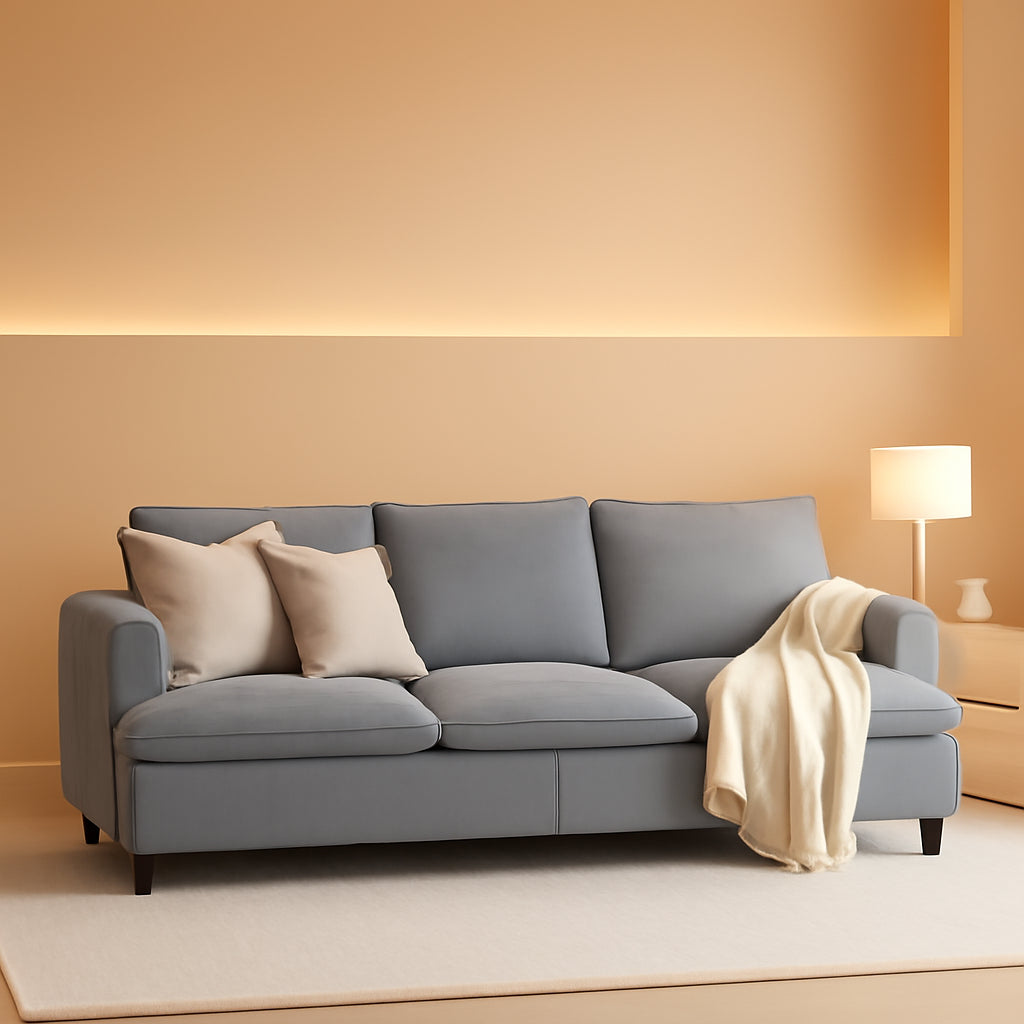 83 Inches Corduroy Fabric Upholstery 3 Seater Deep Seat Sofa ShipItFurniture