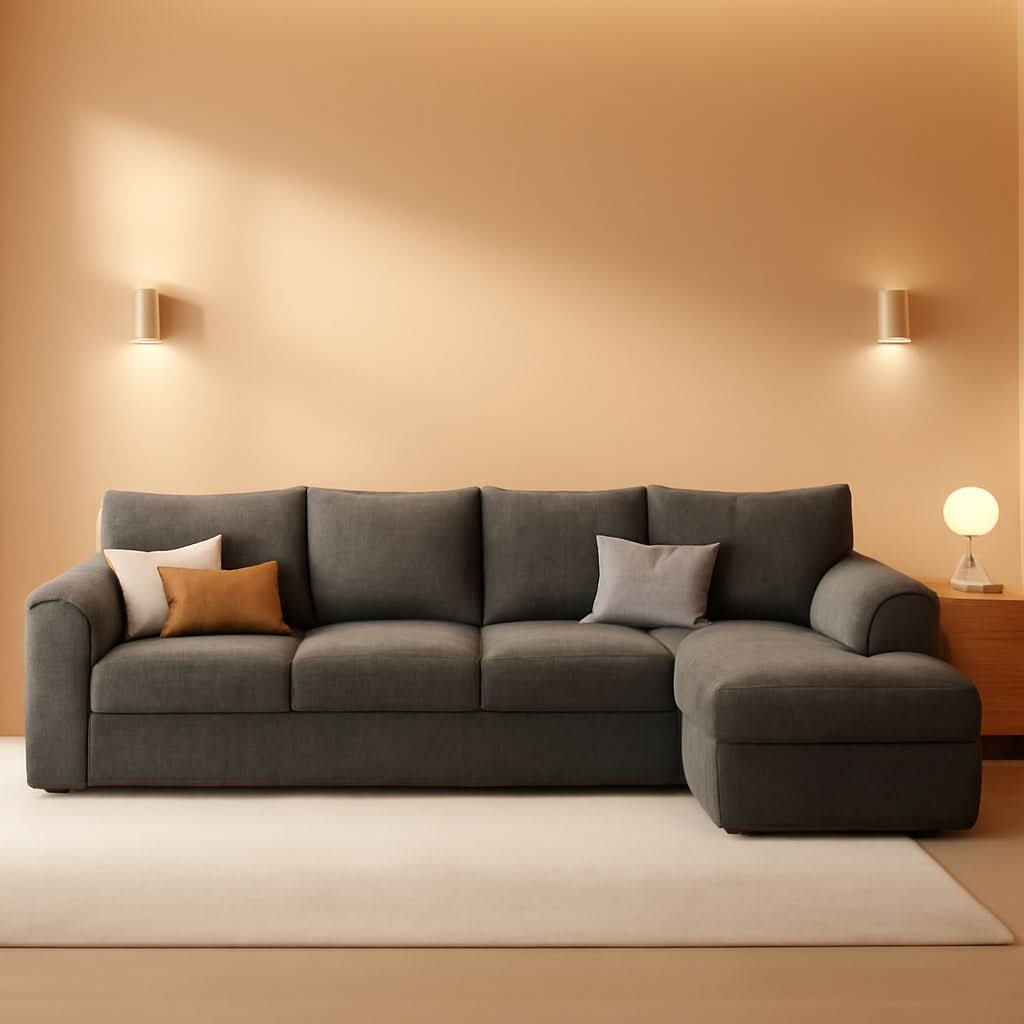 108 Inch Modular Sectional Sleeper Sofa CharcoalGrey ShipItFurniture