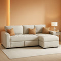 Beige Modular Sleeper Sectional Sofa With StorageBin ShipItFurniture