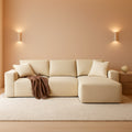 136Inch Modular L Shaped Sectional Sofa BeigeBoucle ShipItFurniture