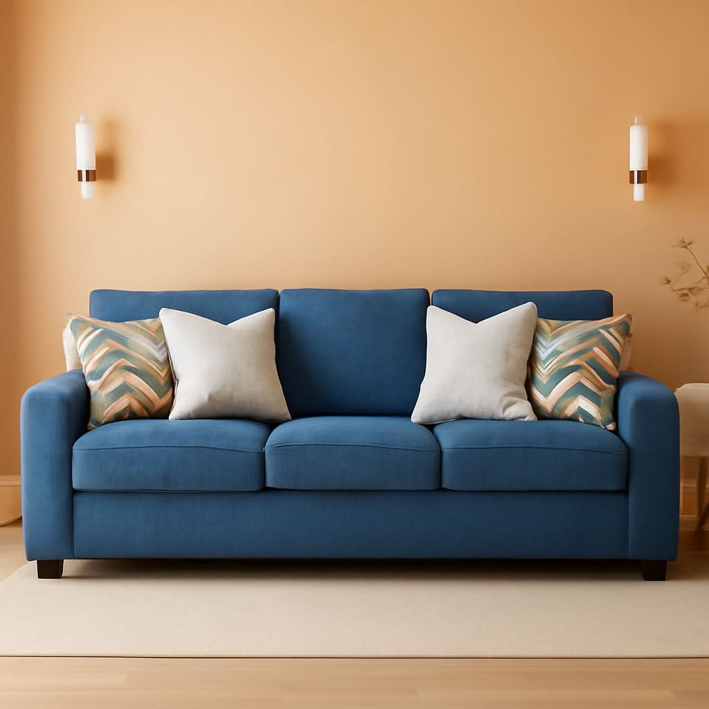 Blue Queen Stainresistant Memory Foam Sleeper Sofa ShipItFurniture