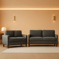 Miles 2 Piece Couch And Loveseat Set With Reversible Pillows Grey ShipItFurniture