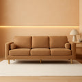 Ginger Linen Fabric 83.5 Inches Deep Seat Upholstered Sofa ShipItFurniture