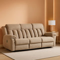 Deluxe Light Brown Three Seater Manual Recliner Sofa ShipItFurniture