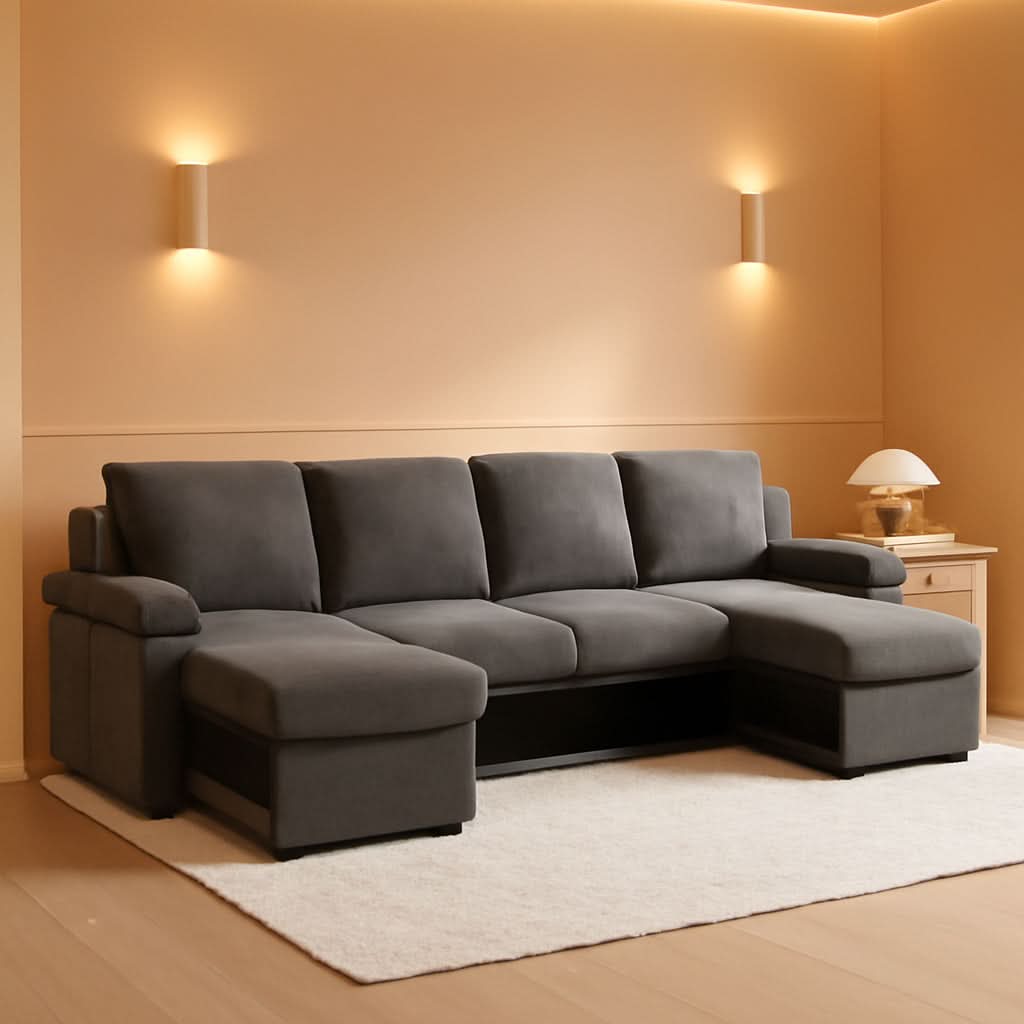Convertible Sofa Bed With CloudLike Storage Chaise ShipItFurniture