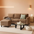 85 Inch L Shaped Couch Armrest Organizer Movable Ottoman ShipItFurniture