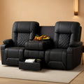 Three Seat Recliner Sofa With Flip Backrest And USB Ports ShipItFurniture