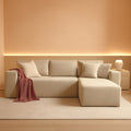 106 Inch Cloud Sectional Sofa Beige Contemporary Sofa ShipItFurniture