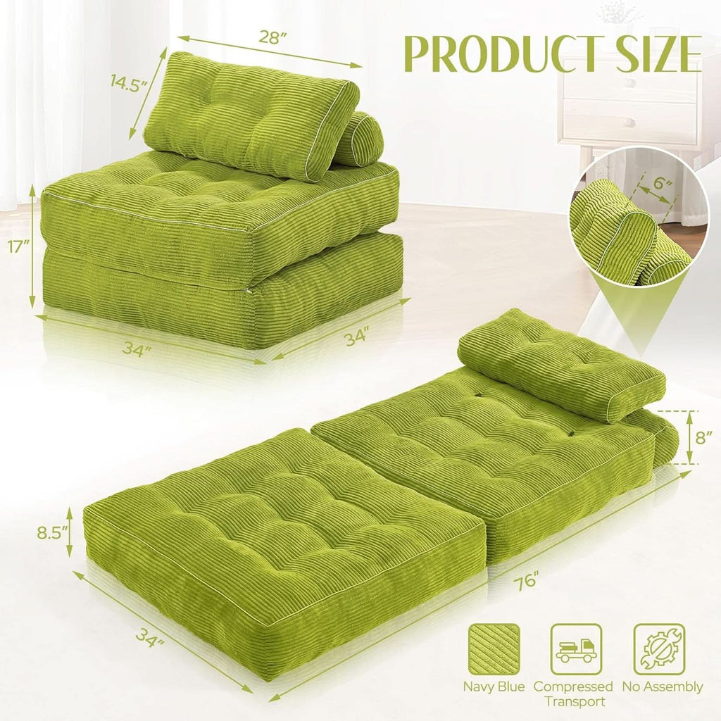 Emerald Convertible Sleeper Sofa Bed With Backrest ShipItFurniture