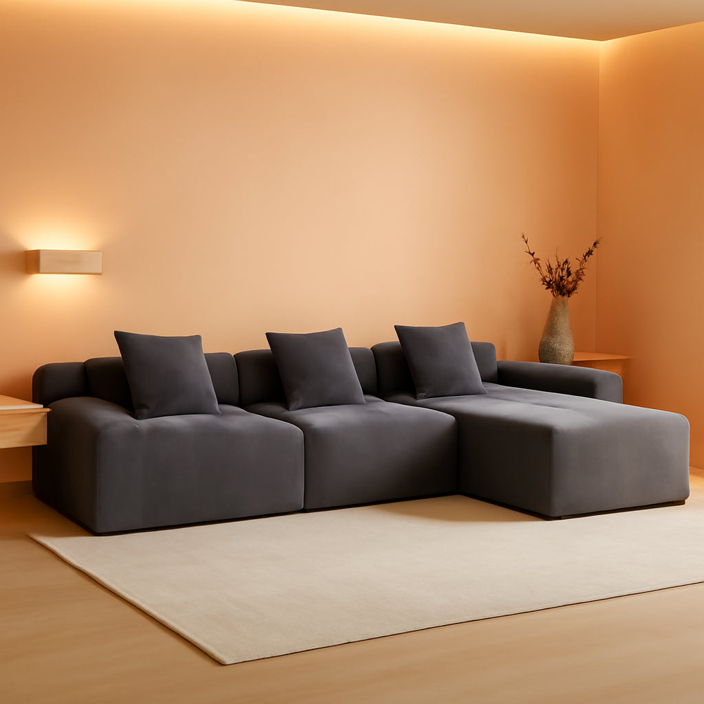 119 Inch Greyish Contemporary Modular Sectional Sofa ShipItFurniture