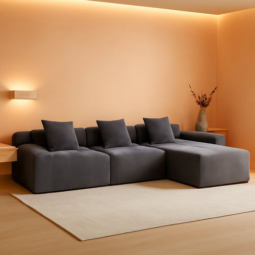 119 Inch Greyish Contemporary Modular Sectional Sofa ShipItFurniture