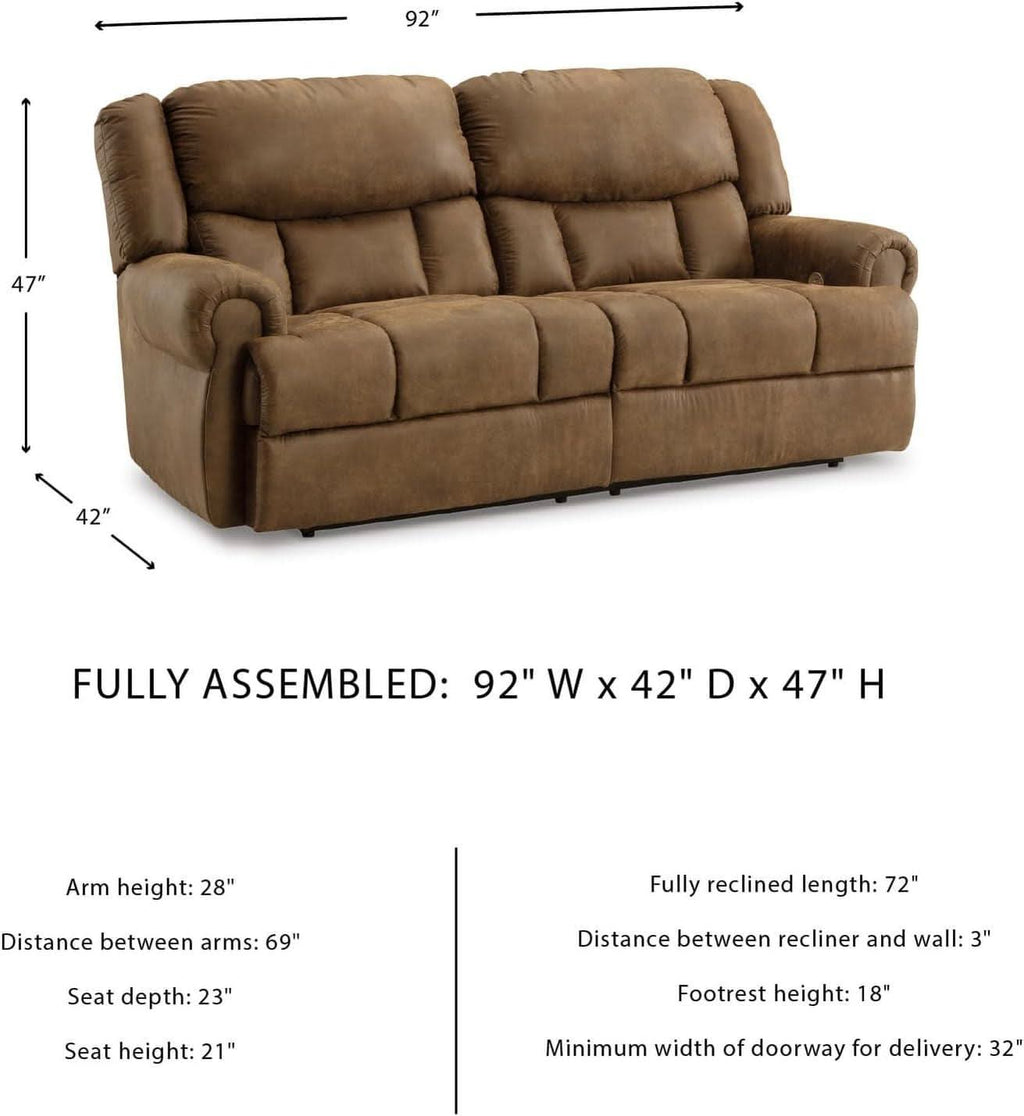 Dark Brown Luxuriously Electric Reclining Sofa USB ShipItFurniture