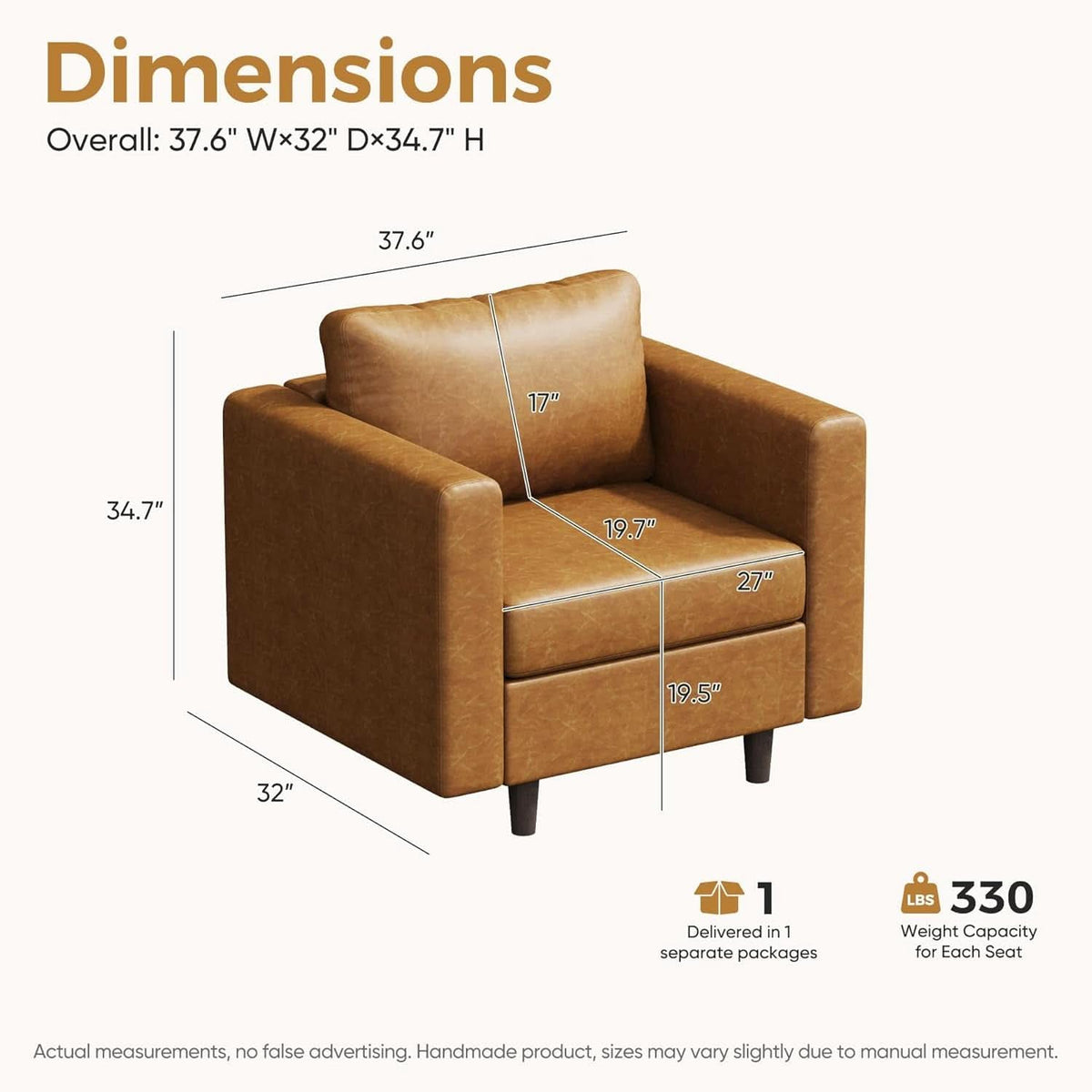 Brown Oversized Reading Armchair With Hidden Storage ShipItFurniture