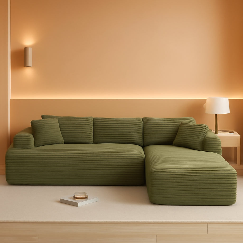 95 Inch Boneless Cloudlike Sectional Sofa MemoryFoam ShipItFurniture