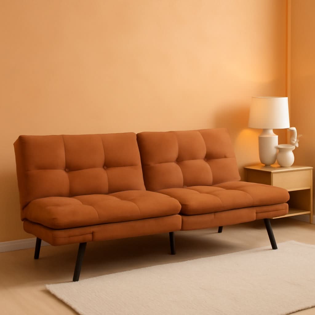 Brown Transformable Loveseat With Memory Foam Sleeper ShipItFurniture