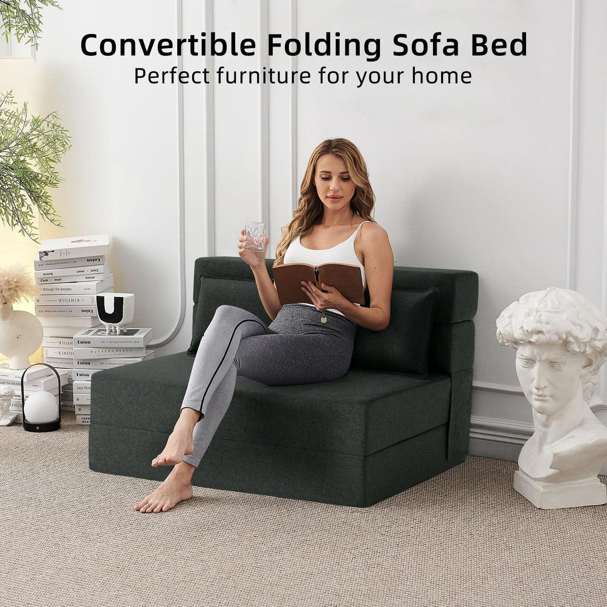 Dark Gray Standard Size Multifunctional Convertible Sofa ShipItFurniture