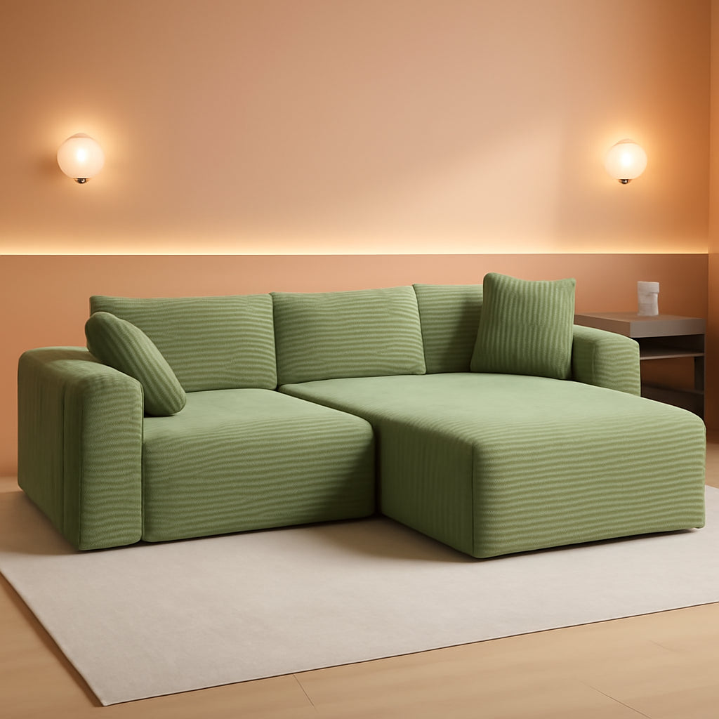 Green 106Inch Modular Sectional Sofa Luxurious Living ShipItFurniture