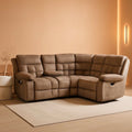 Brown Manual Reclining Sectional Sofa With Cup Holders ShipItFurniture