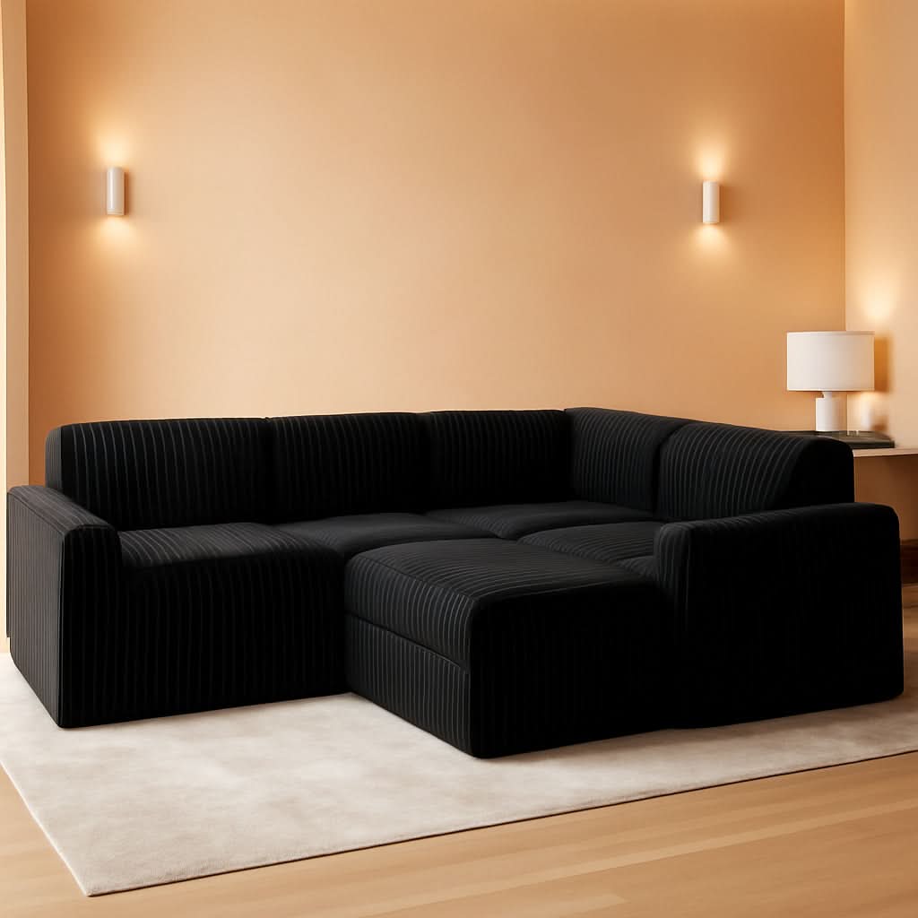 Modular Sleeper Sectional Sofa Charcoal With Storage ShipItFurniture