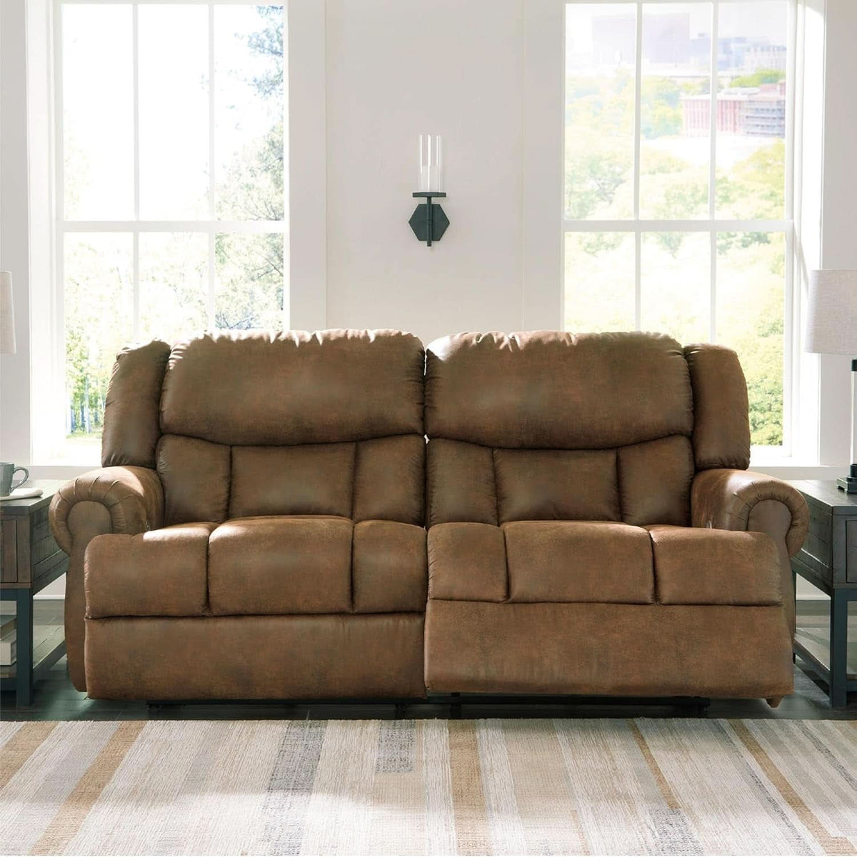Dark Brown Luxuriously Electric Reclining Sofa USB ShipItFurniture