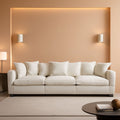 111.4 Inch 3 Seater Cloud Sofa Modular Sectional Couch Beige With Breathable Chenille Fabric ShipItFurniture
