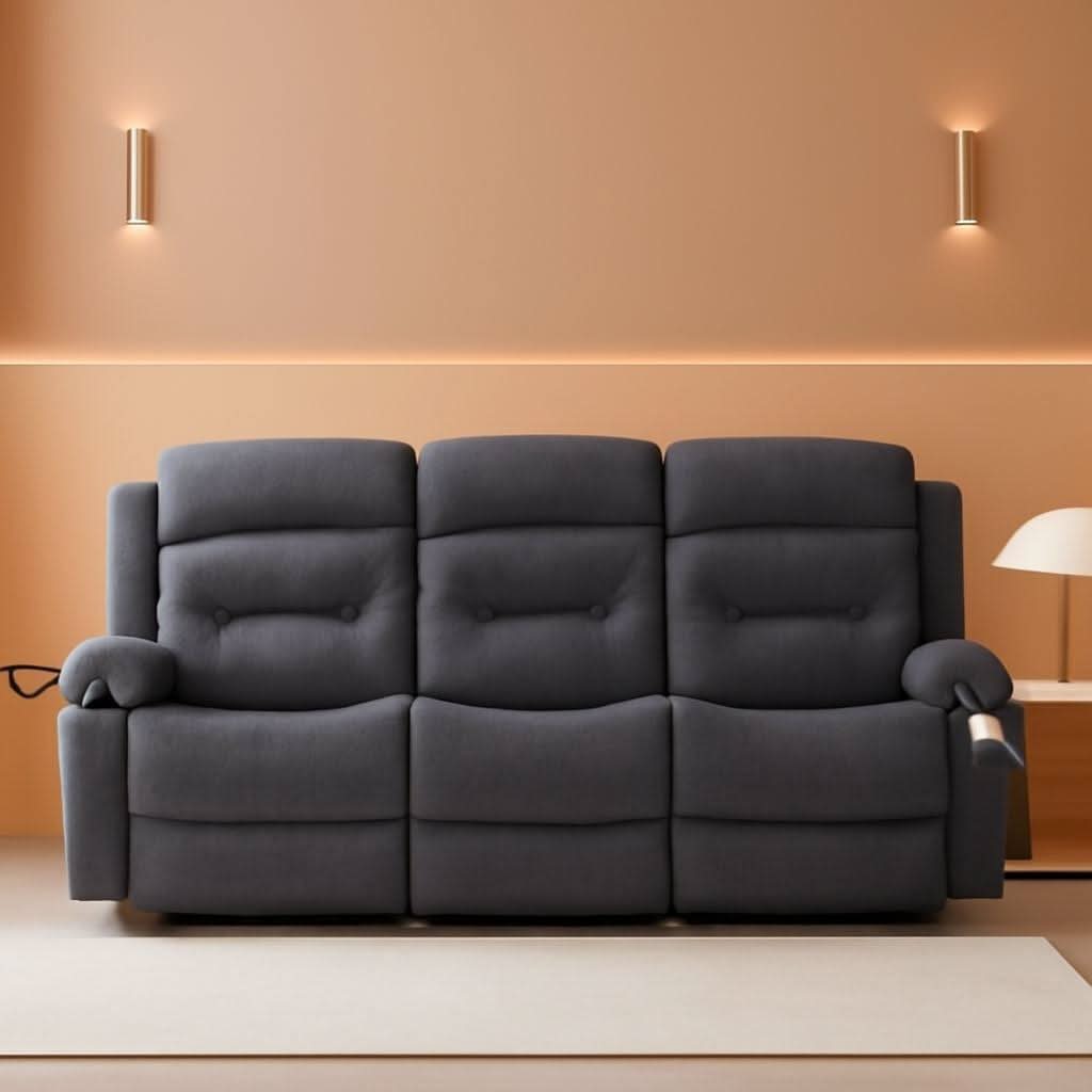 Grey Recliner Sofa With Therapeutic Massage Experience ShipItFurniture