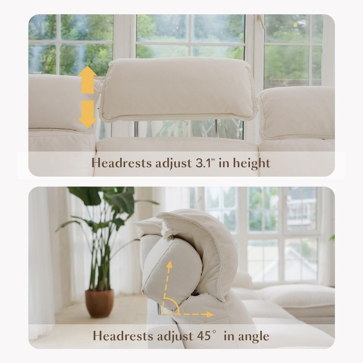 Modular Sectional Sofa Off White Reclining Cushions ShipItFurniture
