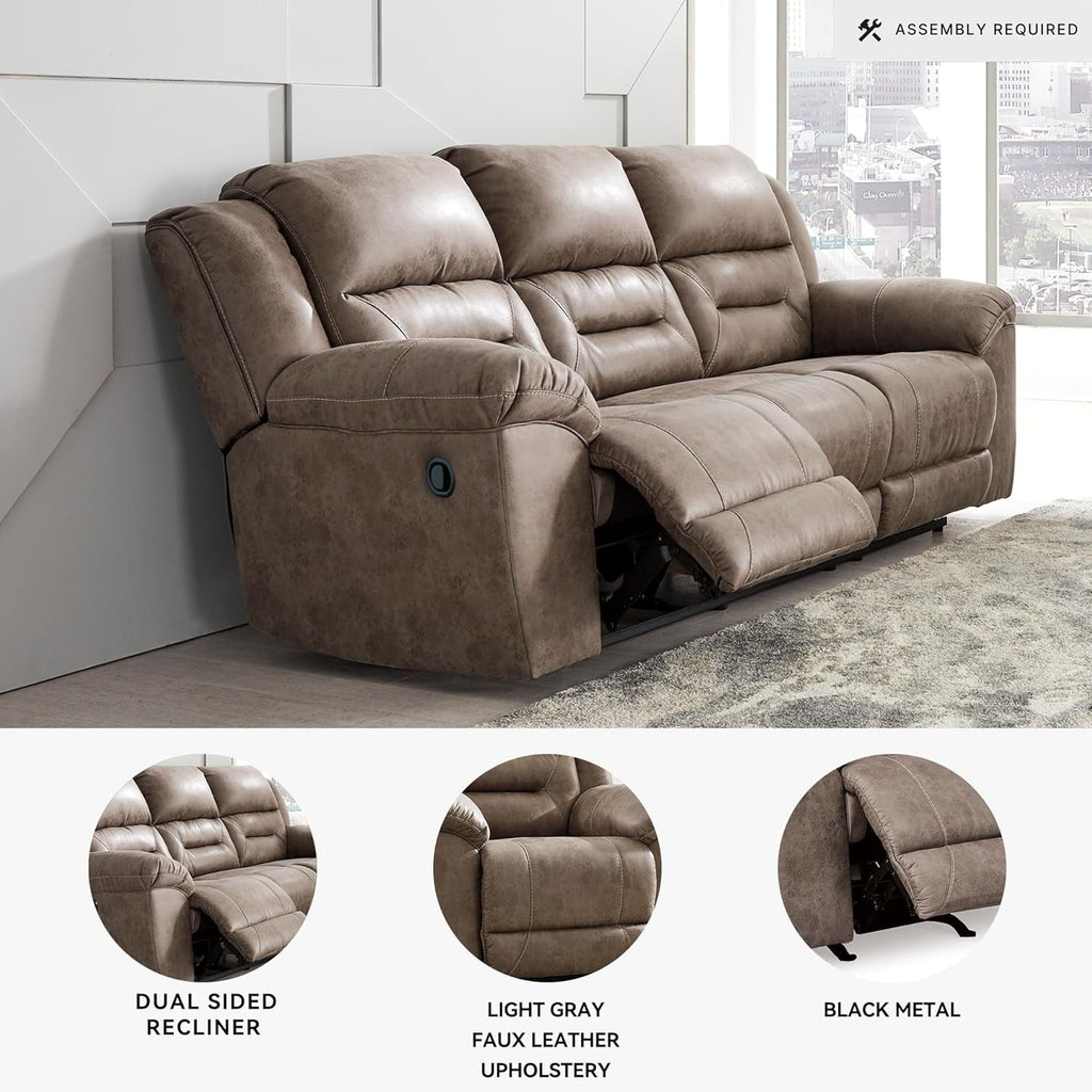 Stoneland NinetyInch DualSided Reclining Living Room Sofa ShipItFurniture