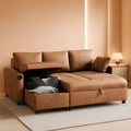 Brown Leather Sleeper Sofa Bed With Storage ShipItFurniture