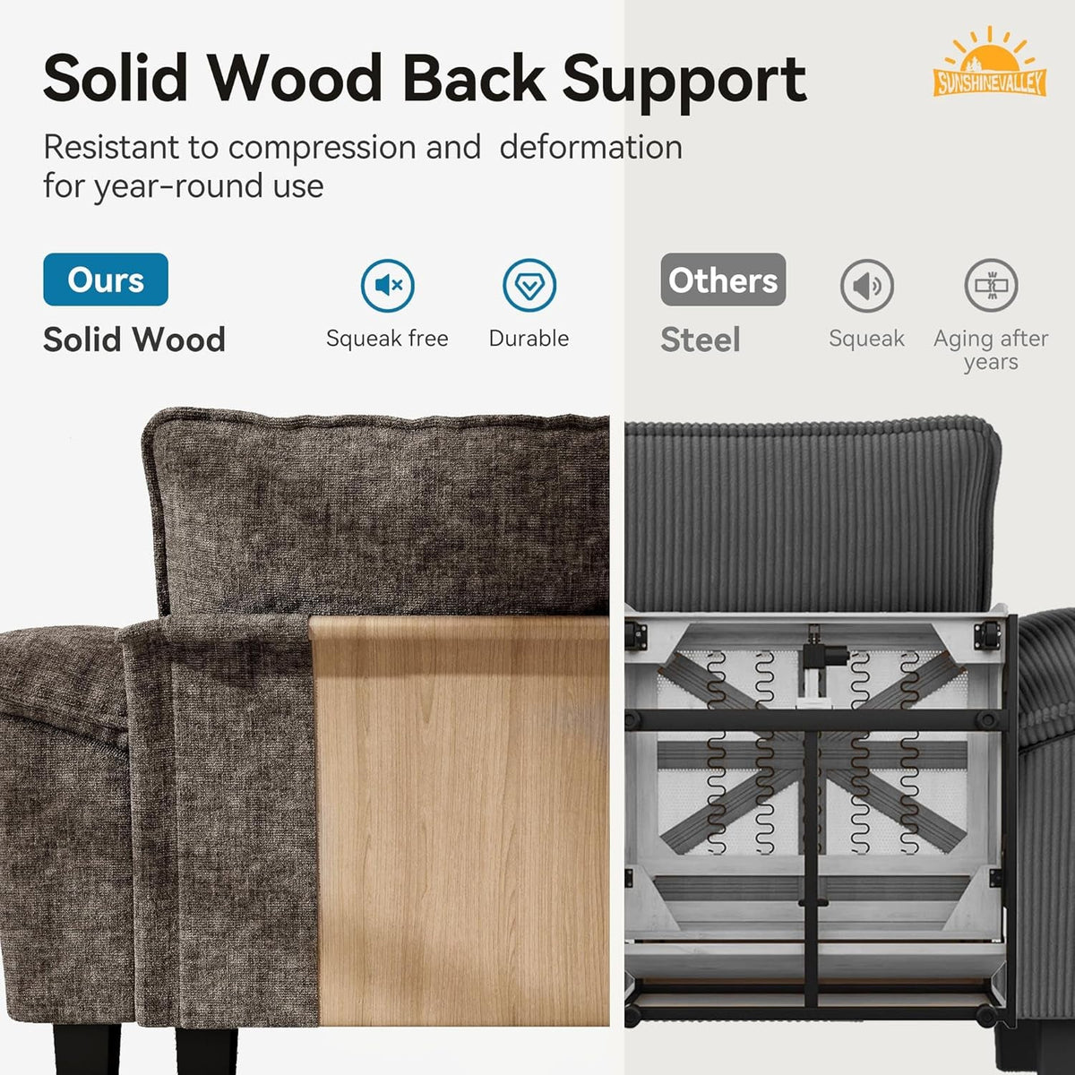 Taupe Chenille Three Seater Modular Sofa Arm rests Included ShipItFurniture