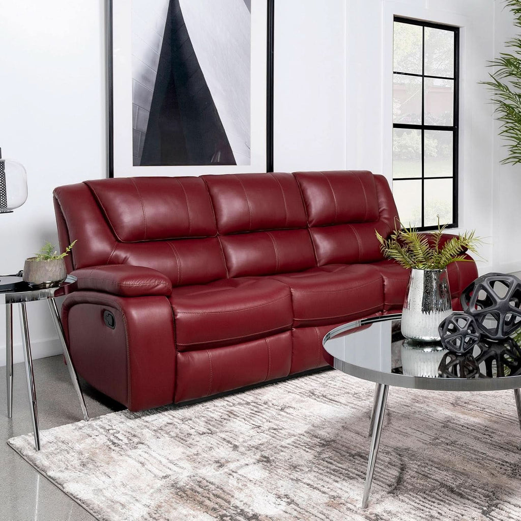 Reclining Sofa Red Thirty Inch Wallhugger Upholstered ShipItFurniture