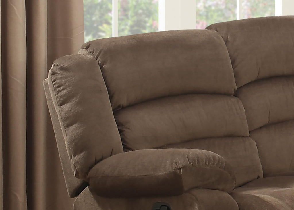 Brown Upholstered Reclining Sofa Pillowtop Armrests ShipItFurniture