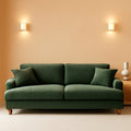 Corduroy Sofa Eighty SevenInch Deep Seat Green Living Room Comfort ShipItFurniture