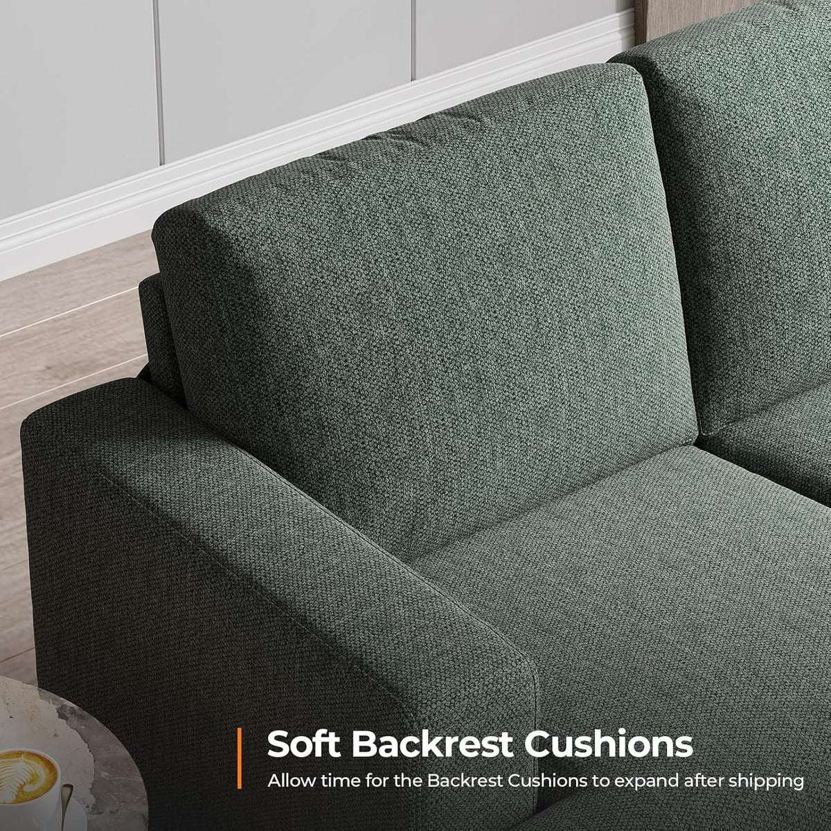 Oversized 89 Inch Sofa With Deep Cushions And Backrests ShipItFurniture