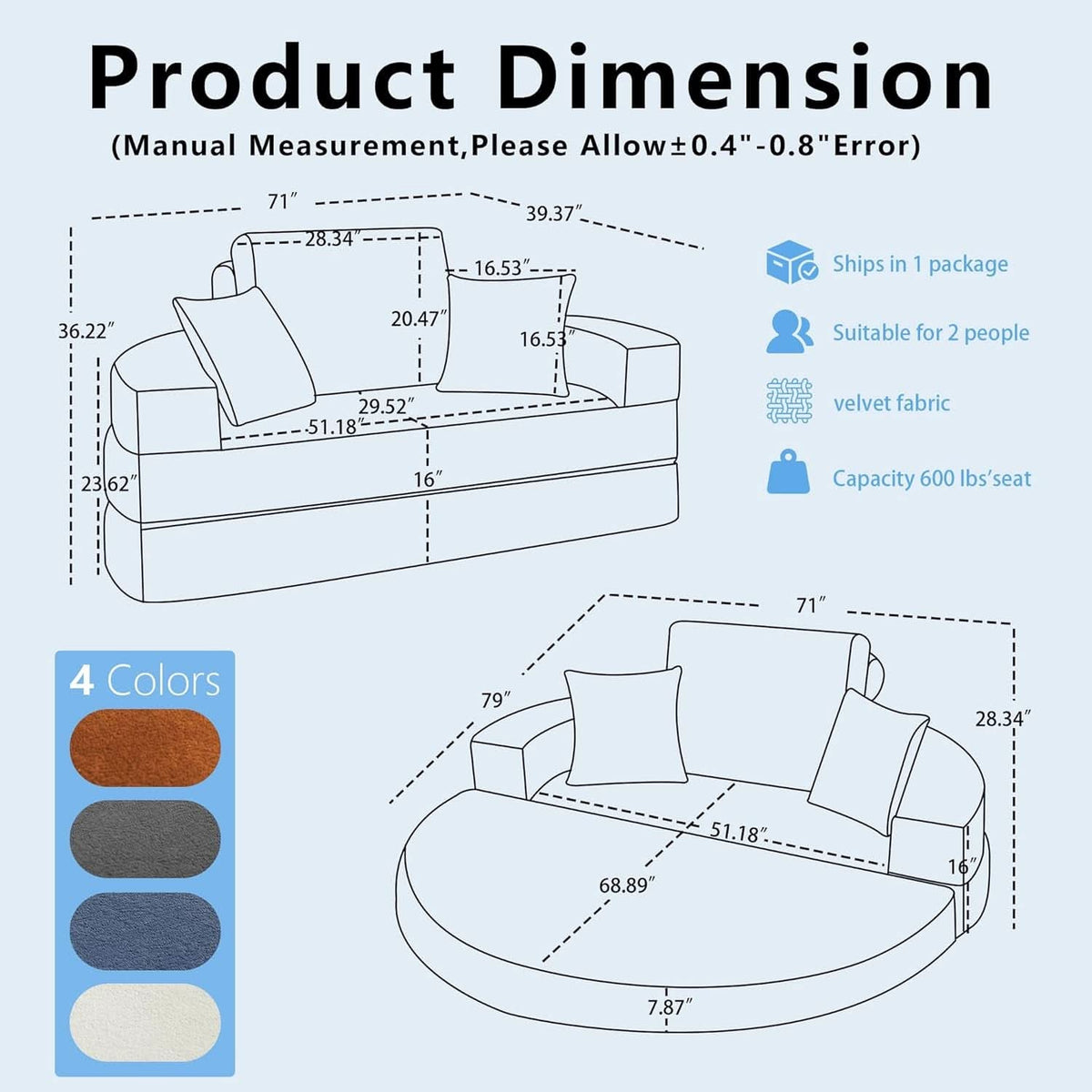 Beige 71Inch Convertible Sleeper Sofa Bed Upholstered ShipItFurniture