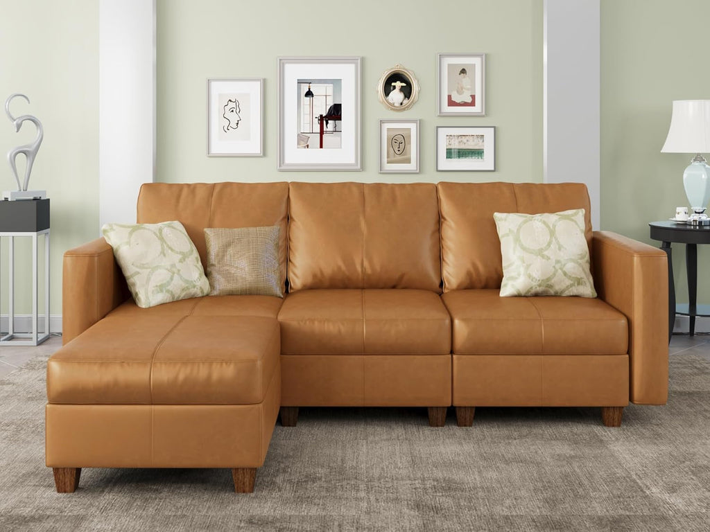 Brown Durable Modular Sectional Sofa With Hidden Storage ShipItFurniture
