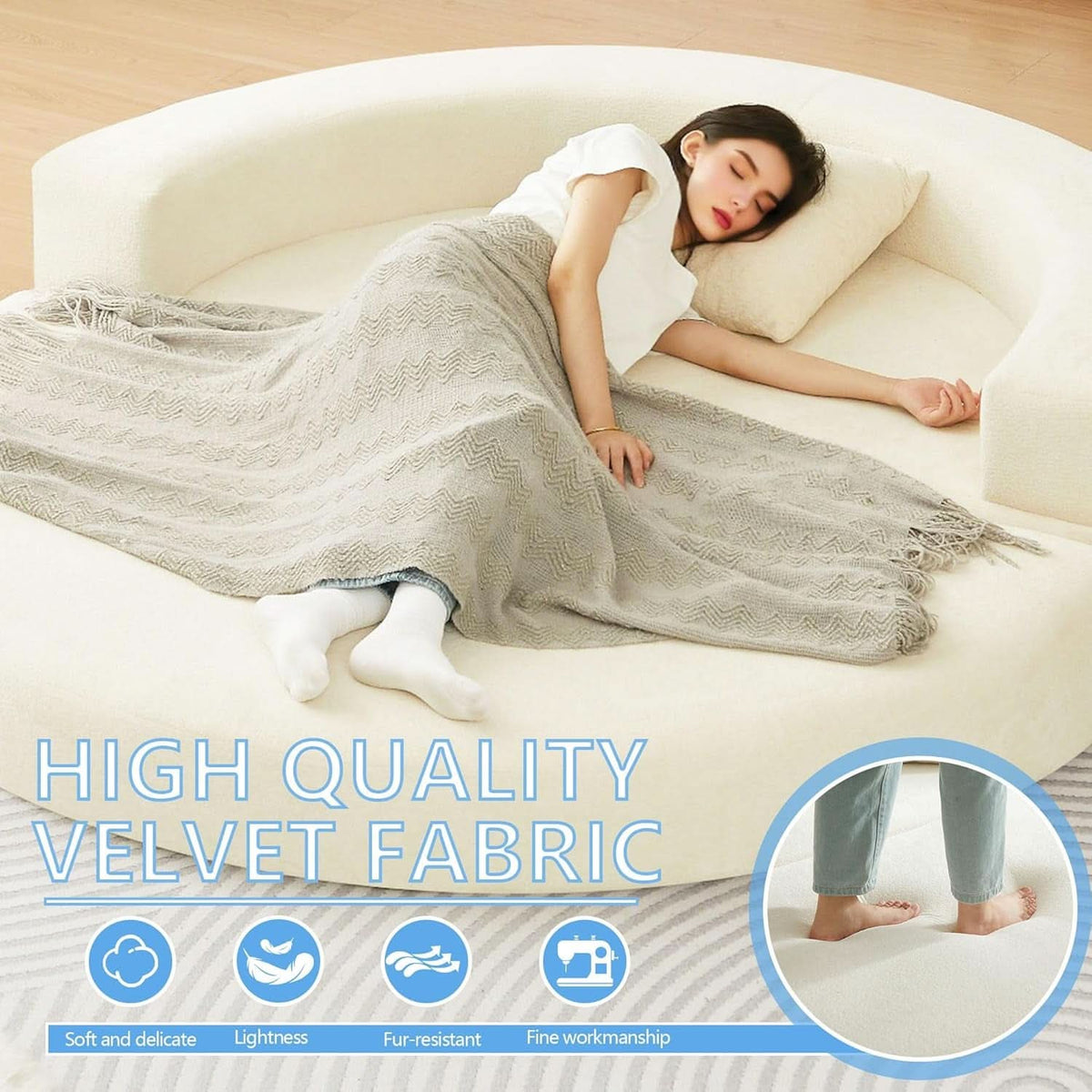 Beige 71Inch Convertible Sleeper Sofa Bed Upholstered ShipItFurniture