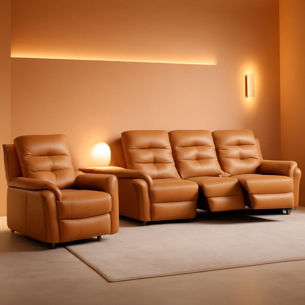 Bright Yellow Power Recliner Sofa Set Charging Port ShipItFurniture