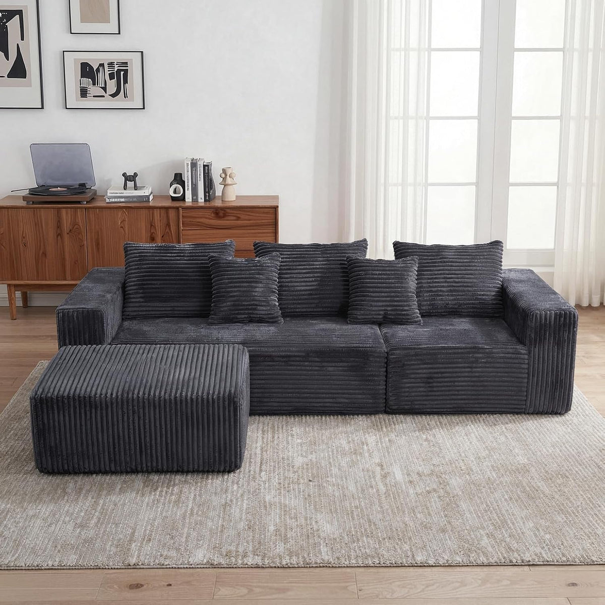109-Inch L-Shaped Cloud Couch Modular Sectional Sofa ShipItFurniture
