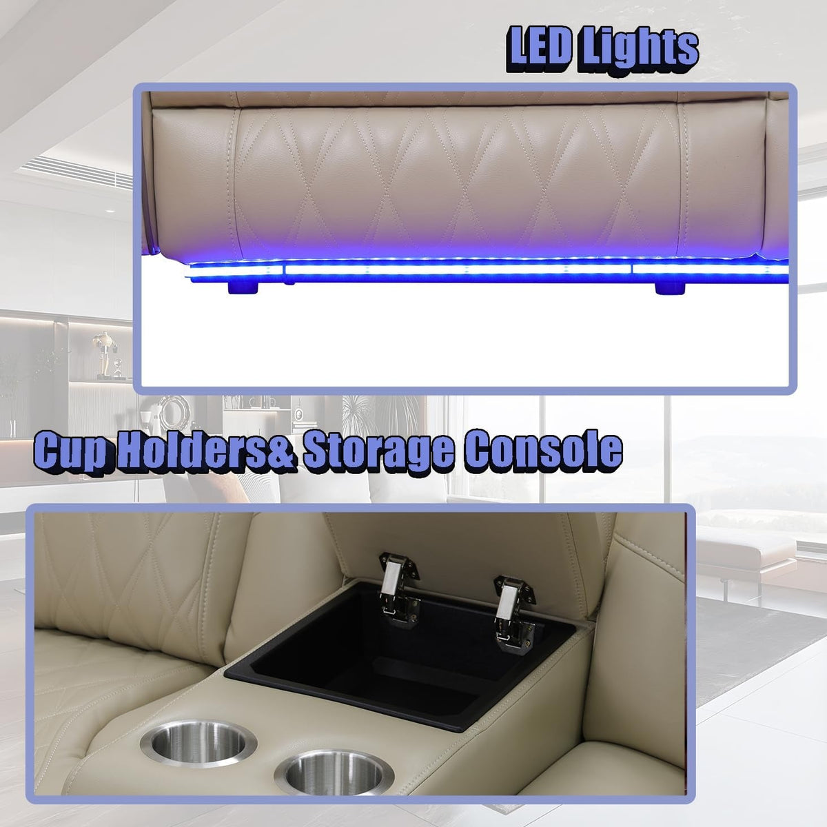 Power Reclining Sectional Sofa With Storage Console ShipItFurniture