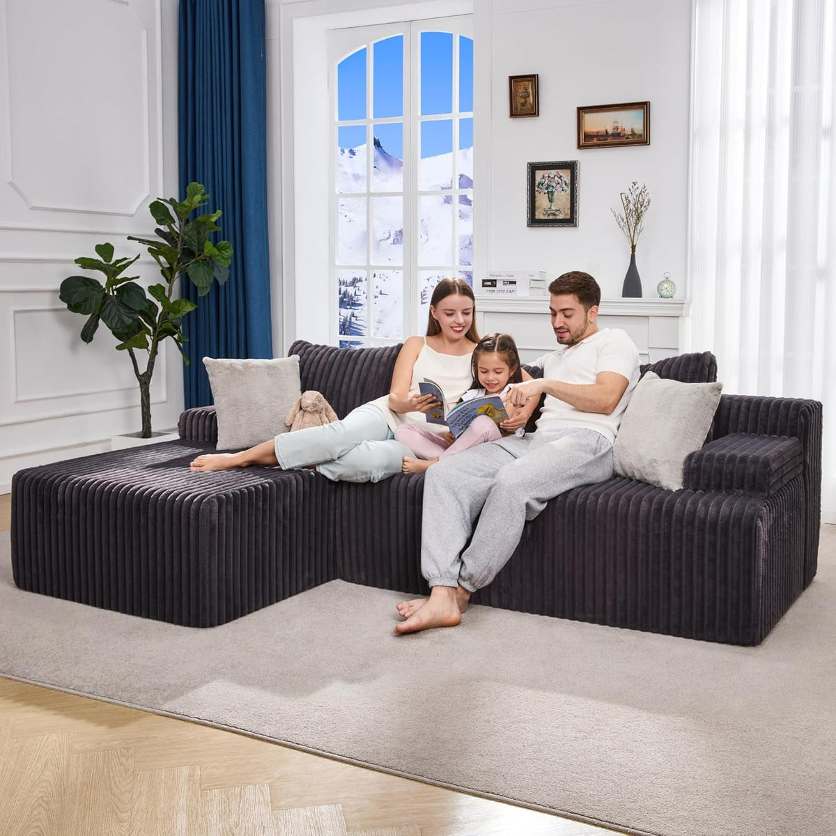 Modular Sectional Sofa Memory Foam Oversized Chaise ShipItFurniture