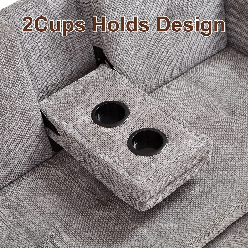 57 Inch Convertible Sofa Bed With USB Charging Ports Grey ShipItFurniture