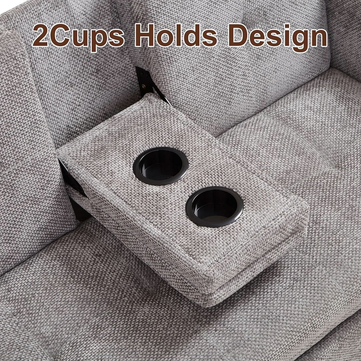 57 Inch Convertible Sofa Bed With USB Charging Ports Grey ShipItFurniture