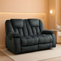 Grey Extra Wide Loveseat Recliner Sofa For Two Cup Holders ShipItFurniture