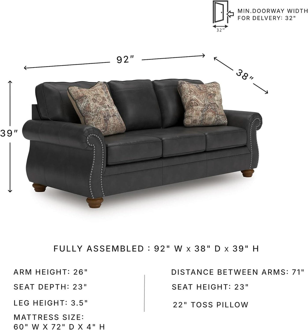 Queen Sofa Sleeper Anthracite Black Memory Foam Ultra ShipItFurniture