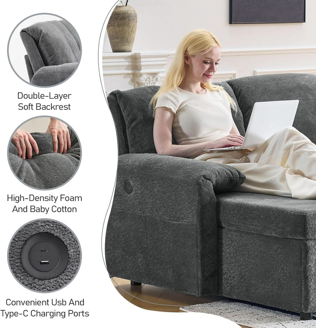 Convertible Sofa Bed With CloudLike Storage Chaise ShipItFurniture