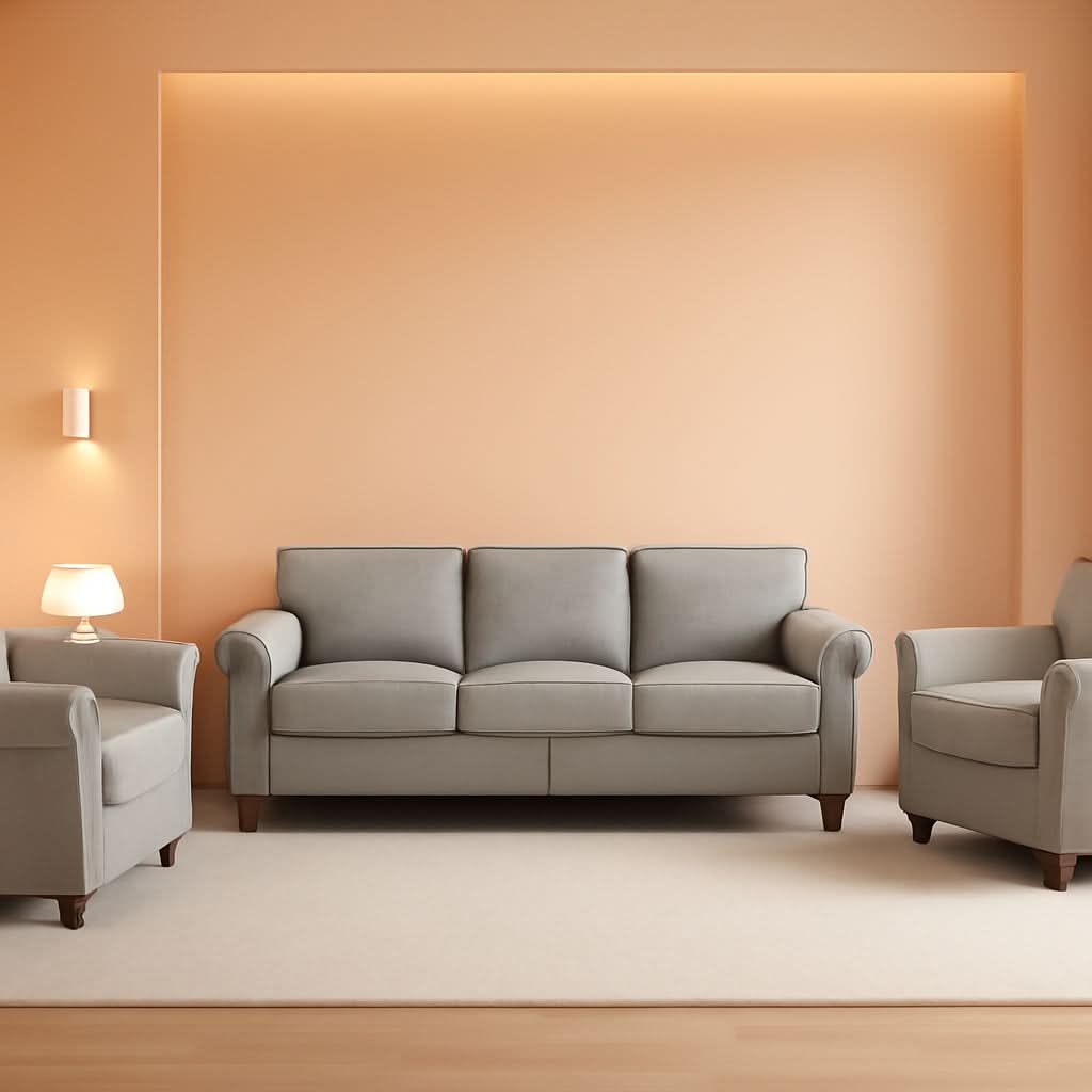 Light Grey Small Space Living Room Couch Set With Loveseat ShipItFurniture