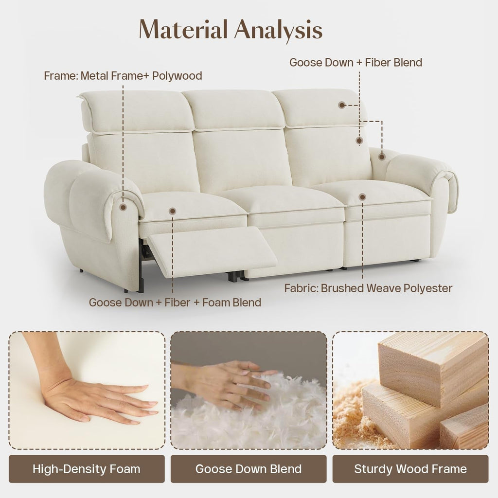 Modular Sectional Sofa Off White Reclining Cushions ShipItFurniture