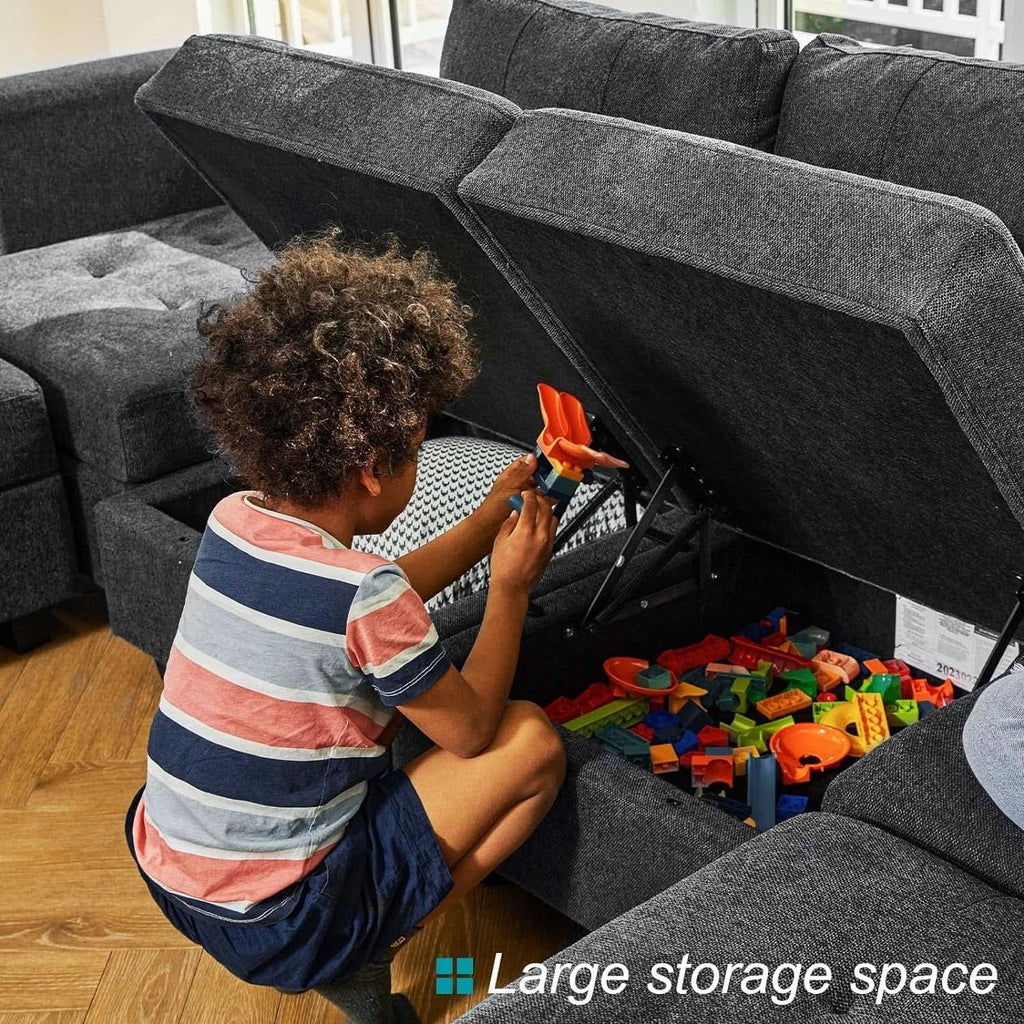 Comfortable Modular Sleeper Sofa Couch with Storage Solution ShipItFurniture