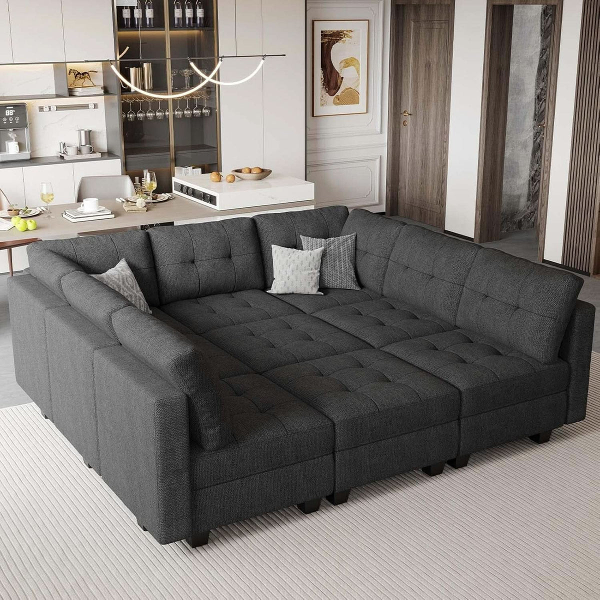 Comfortable Modular Sleeper Sofa Couch with Storage Solution ShipItFurniture